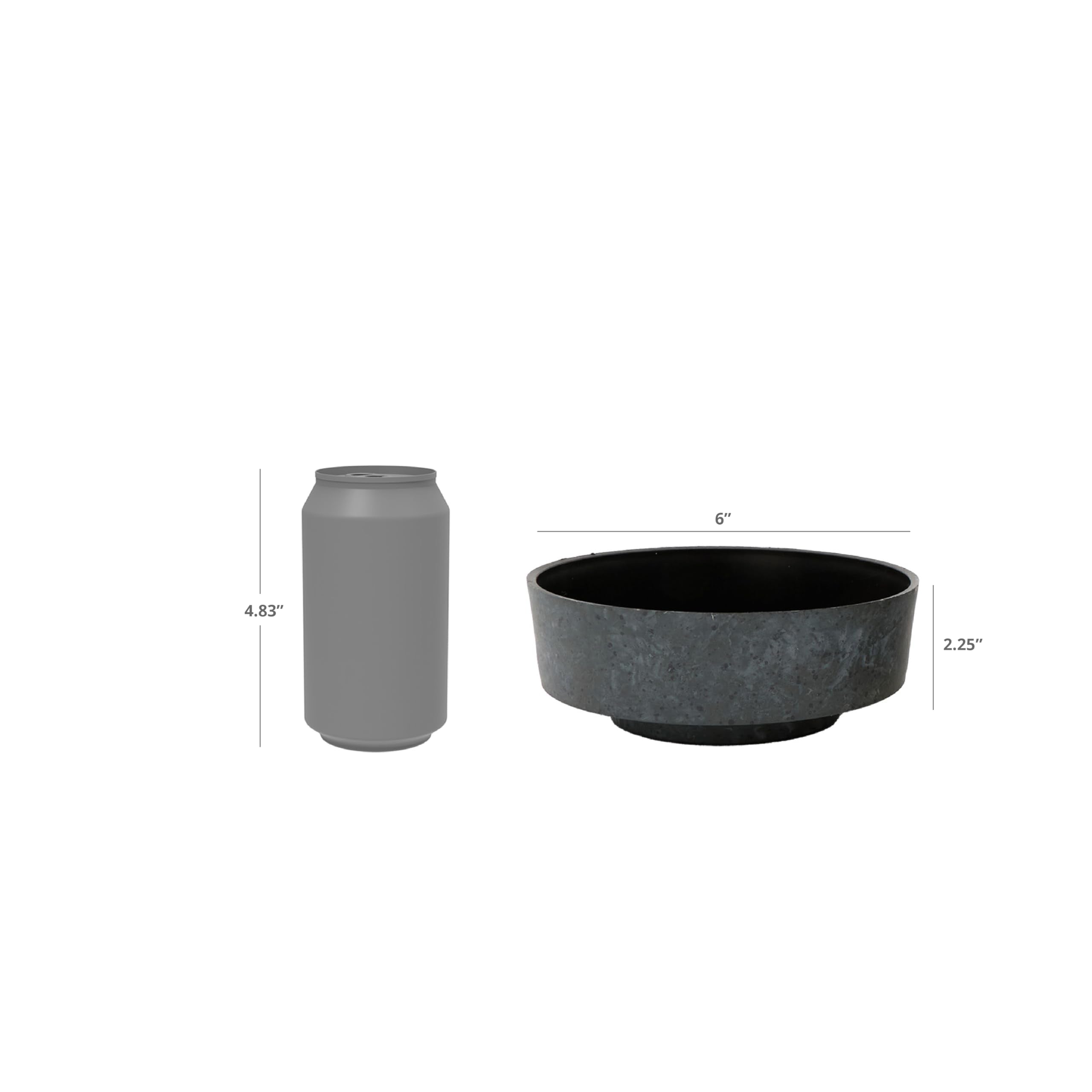 The HC Companies 6 Inch Round Plastic Succulent Capri Bowl placed on a patio table