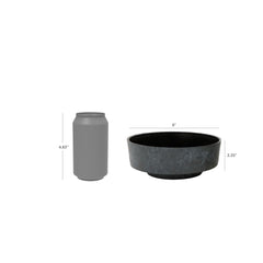 The HC Companies 6 Inch Round Plastic Succulent Capri Bowl placed on a patio table