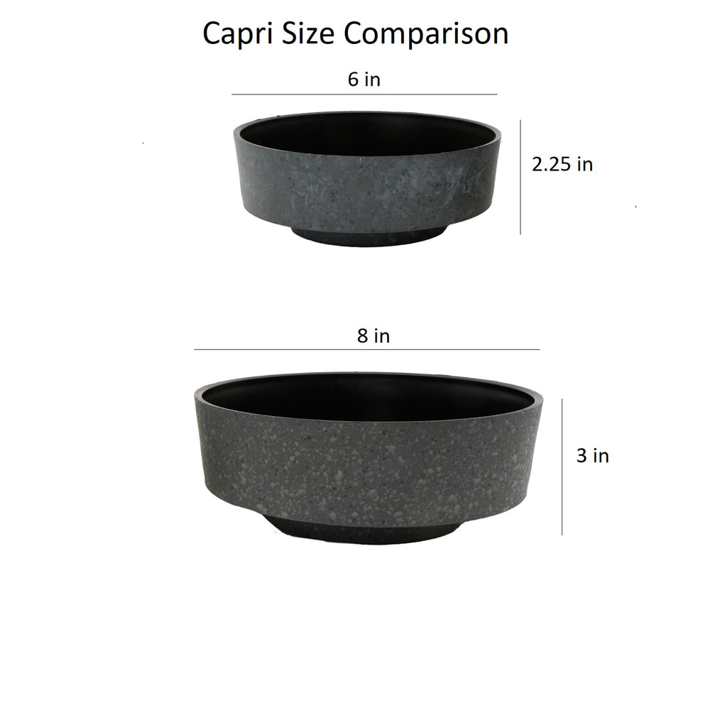 The HC Companies 6 Inch Round Plastic Succulent Capri Bowl with various small herbs