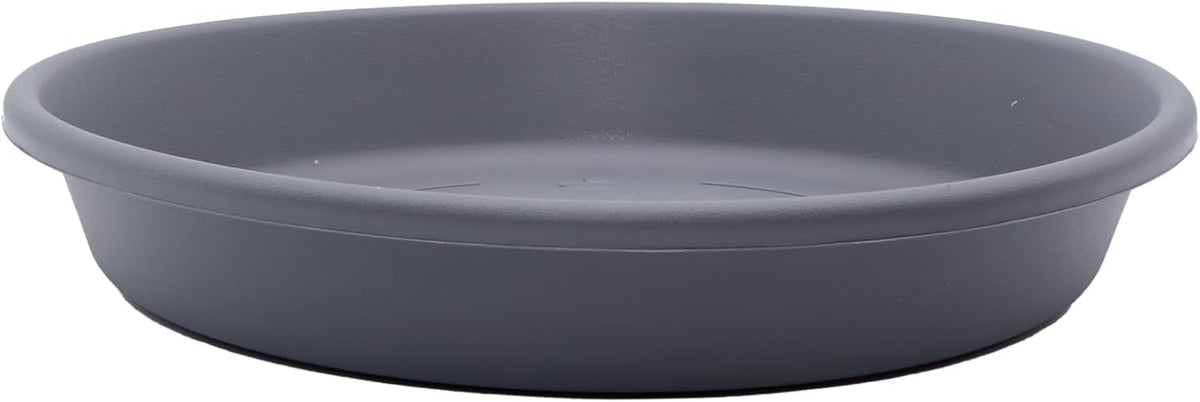 The HC Companies 6-inch warm gray plant saucer front view