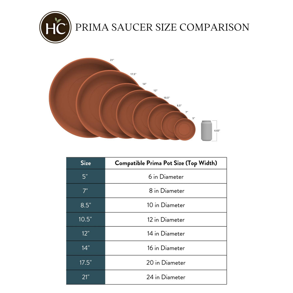 The HC Companies 7-inch black saucer with water drainage
