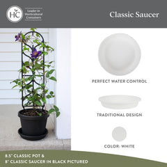 The HC Companies 8-inch flower pot saucer side view