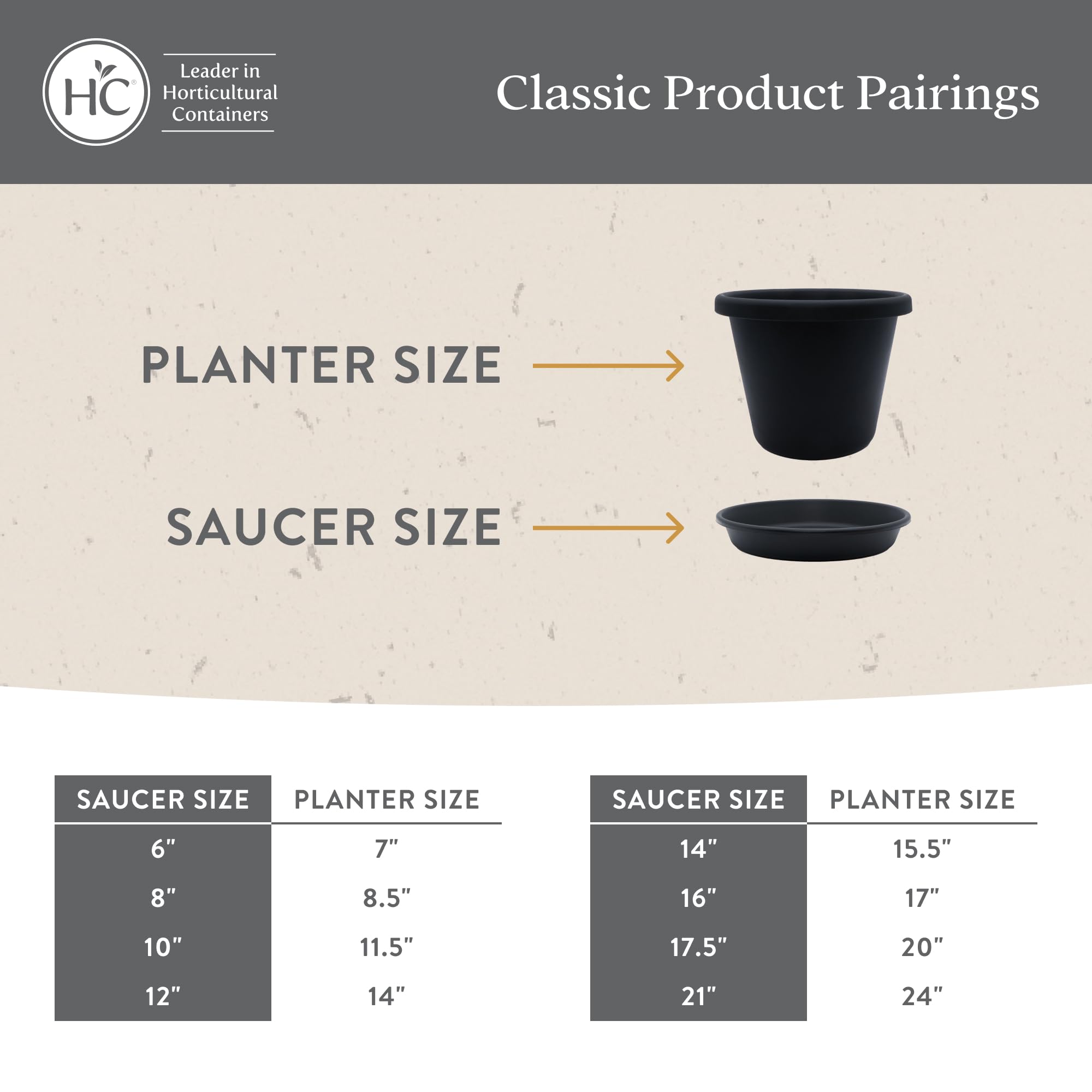 The HC Companies 8-inch sandstone round planter pot on a patio