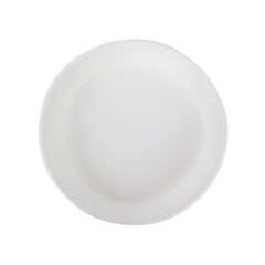 The HC Companies 8-inch white flower pot saucer front view