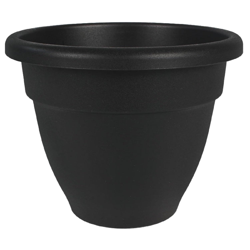 The HC Companies Caribbean Planter Pot front view, 16-inch black