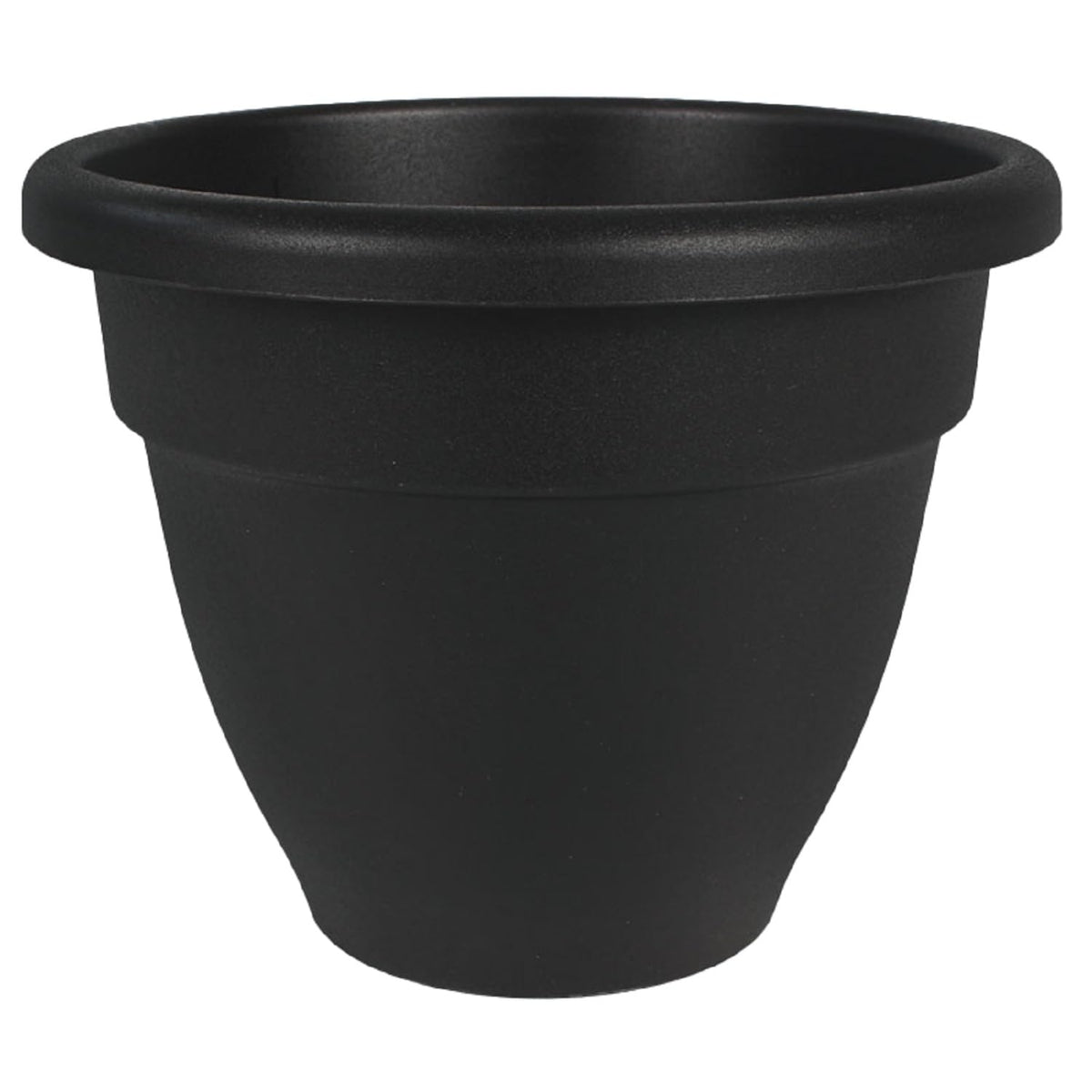 The HC Companies Caribbean Planter Pot front view, 16-inch black
