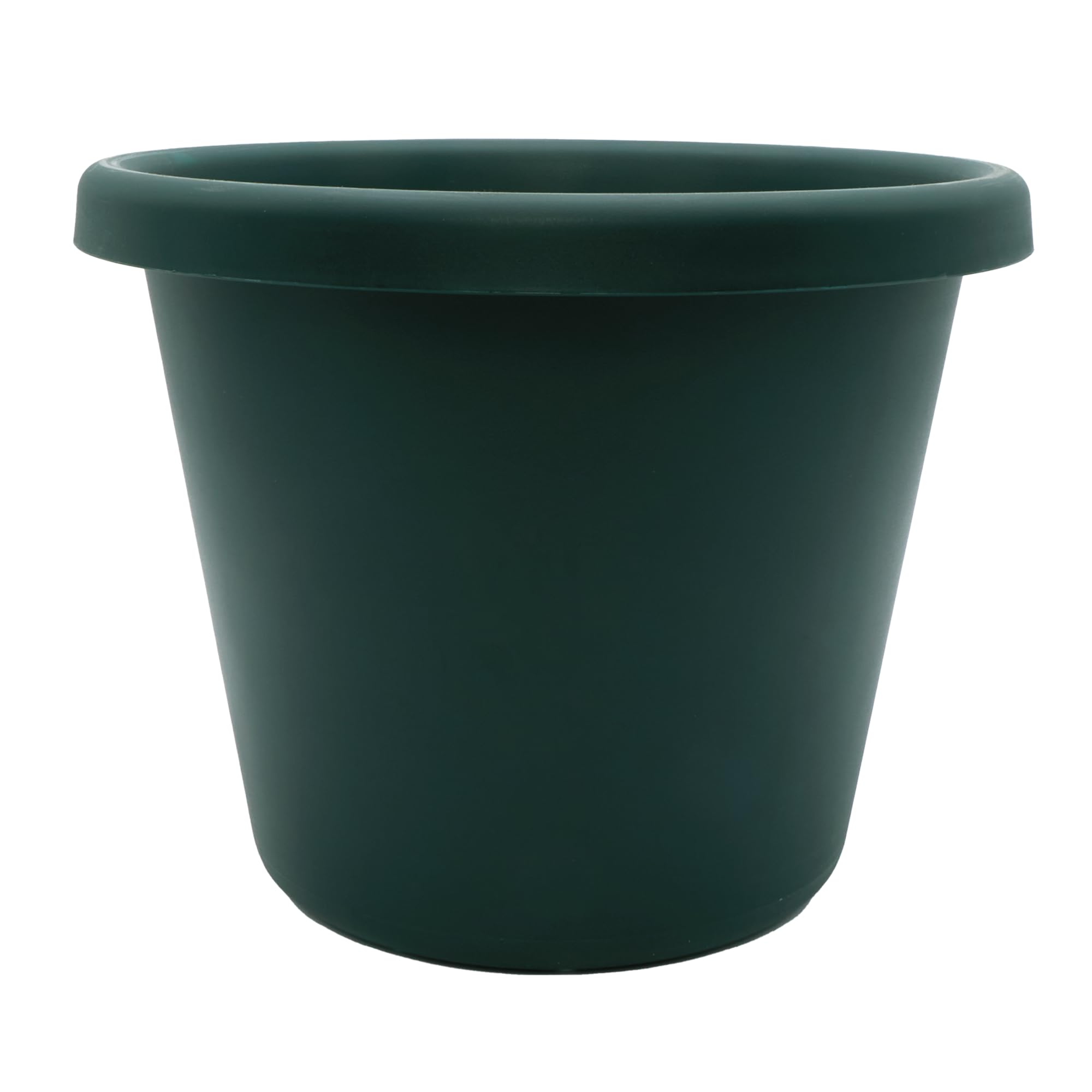 The HC Companies Classic Round Plastic Plant Pot Evergreen front view