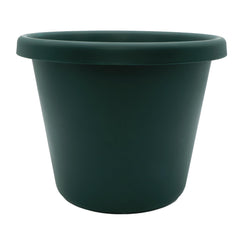 The HC Companies Classic Round Plastic Plant Pot Evergreen front view