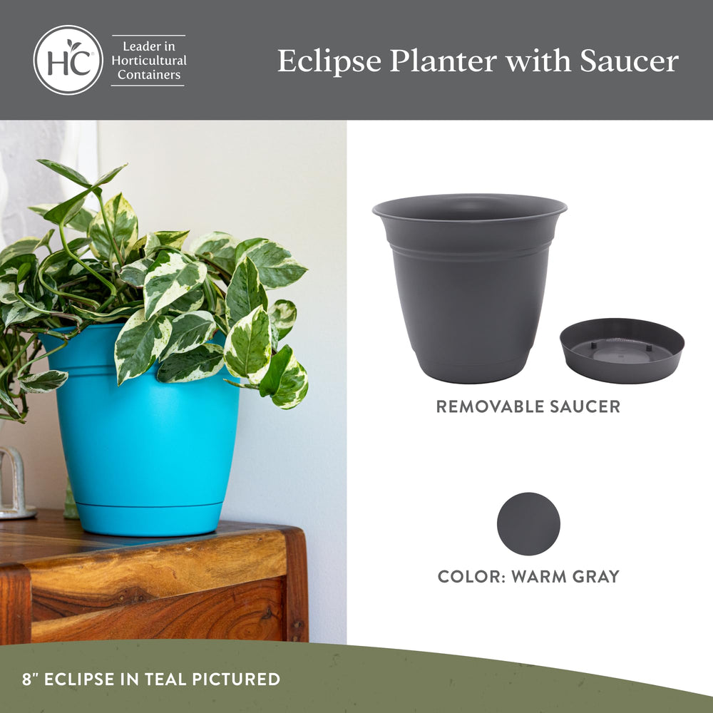 The HC Companies Eclipse Round Planter side view