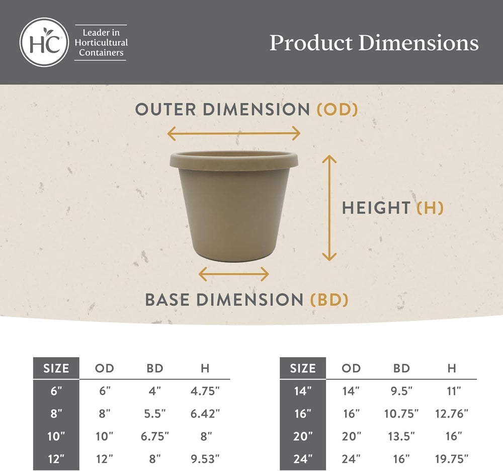 The HC Companies Prima Round Planter Pot 8-inch drainage hole close-up