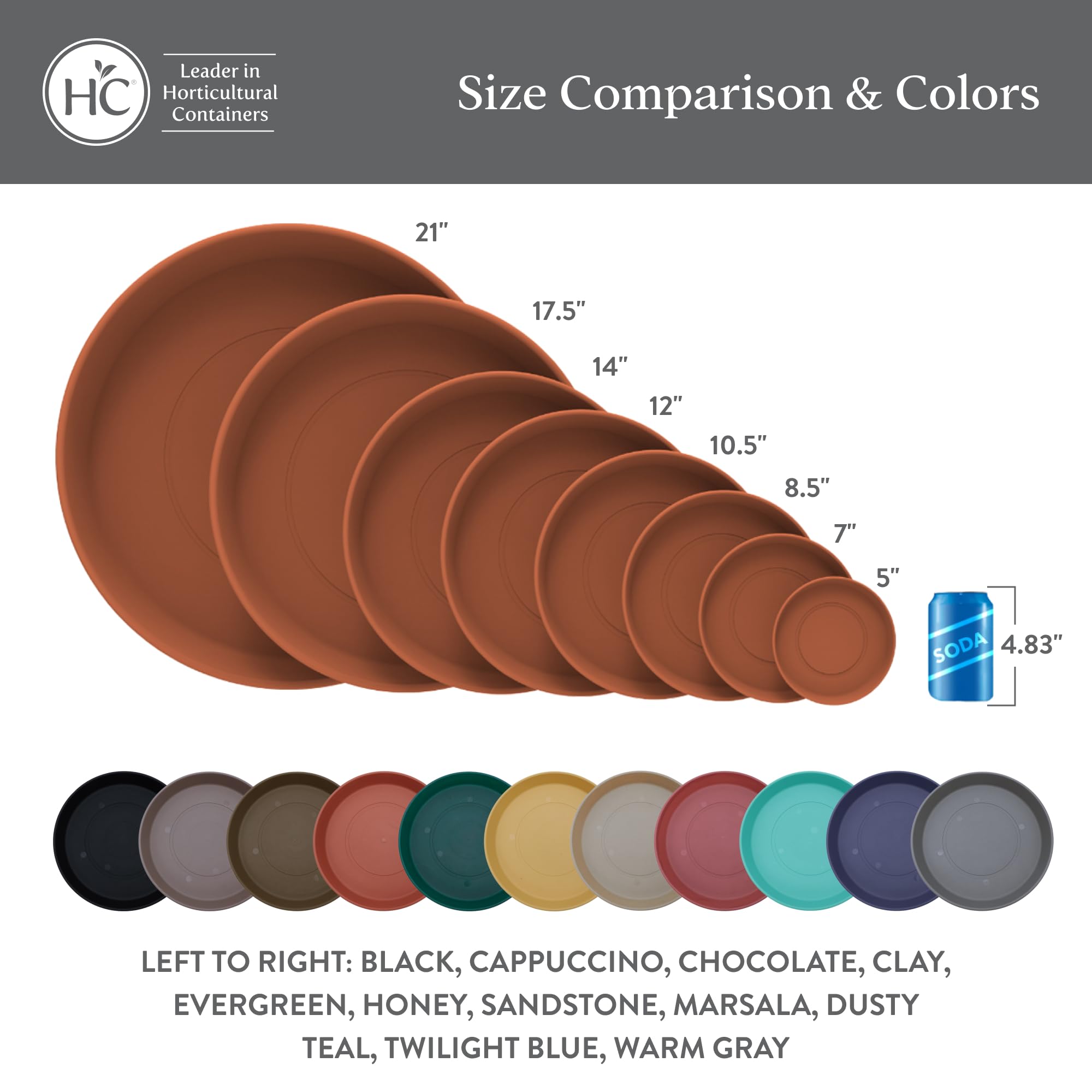 The HC Companies Round Prima Plant Saucer 10.5-inch Twilight Blue packaging