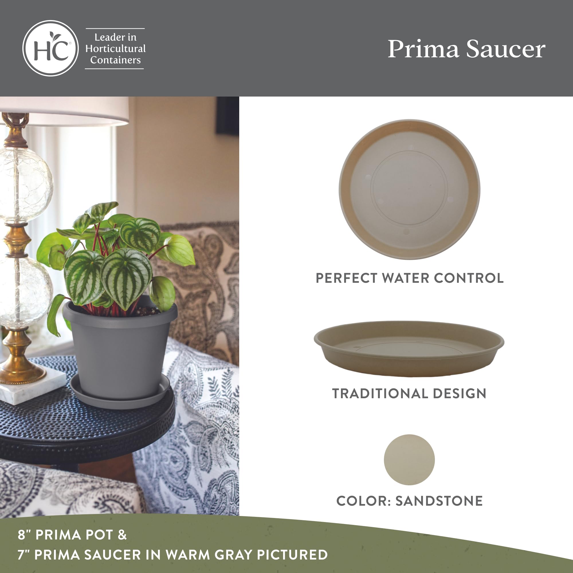 The HC Companies Round Prima Saucer showing drainage feature