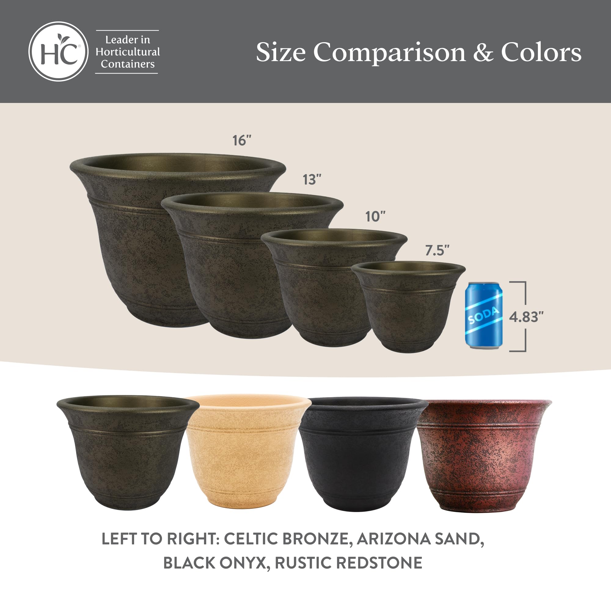 The HC Companies self-watering pot with decorative plants