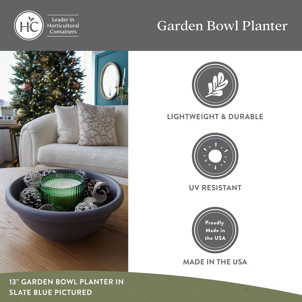 The HC Companies Shallow Planter 20-inch Warm Gray side view