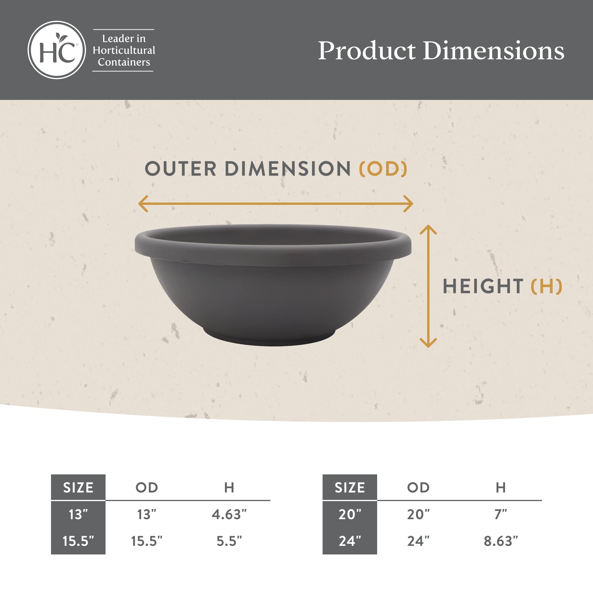 The HC Companies Shallow Planter with herbs in a garden