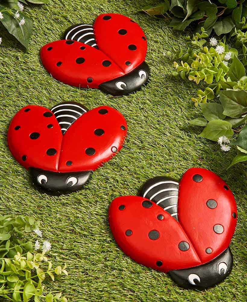 The Lakeside Collection Ladybug Stepping Stone front view