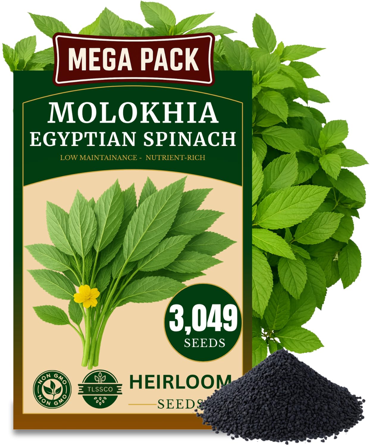 The Lucky Stars Egyptian Spinach Seeds pack front view