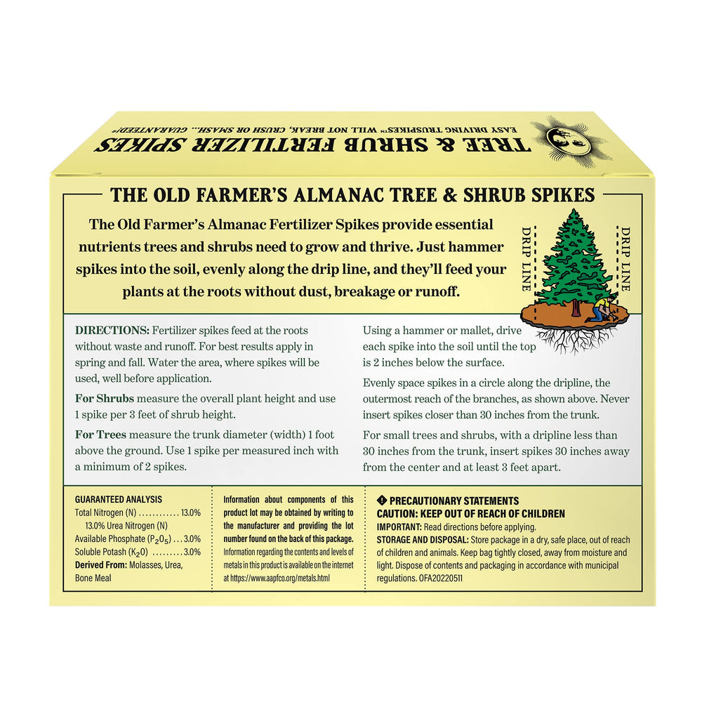The Old Farmer's Almanac fertilizer spikes in garden soil