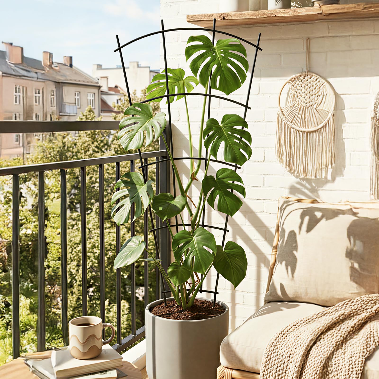 Thealyn 32" metal plant trellis close-up of design