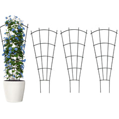 Thealyn 32" metal plant trellis front view, black