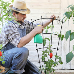 Thealyn 32" metal plant trellis in garden setting