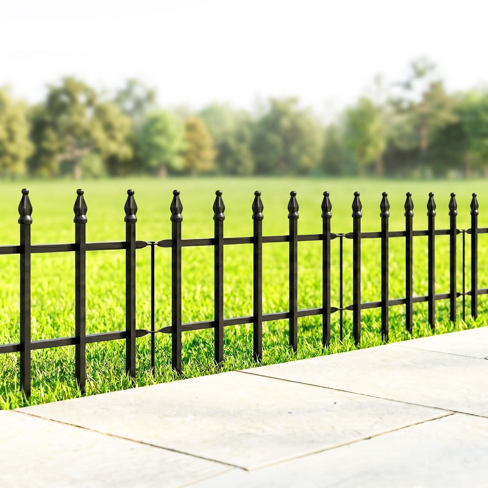 Thealyn Decorative Metal Garden Border Fence front view with five panels
