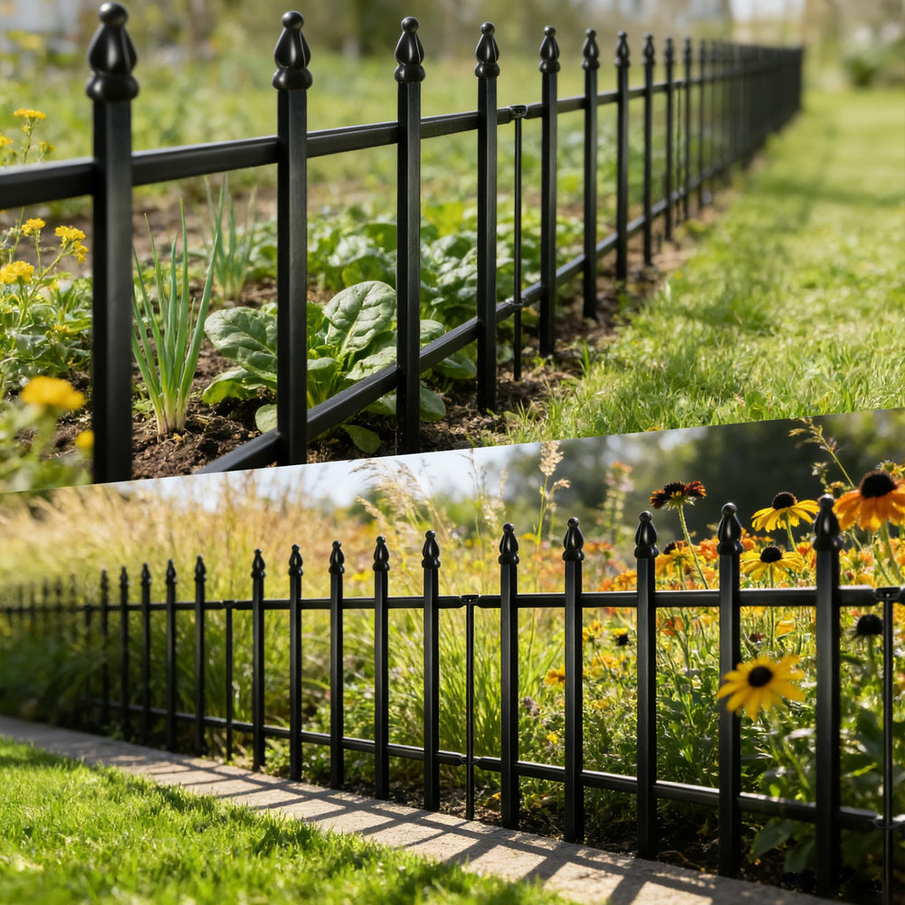Thealyn garden border fence installed along a pathway