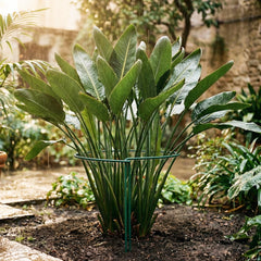 Thealyn plant support stakes in garden with blooming flowers