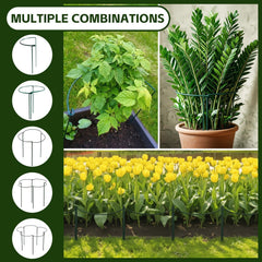 Thealyn plant support stakes used around peony plants in a garden
