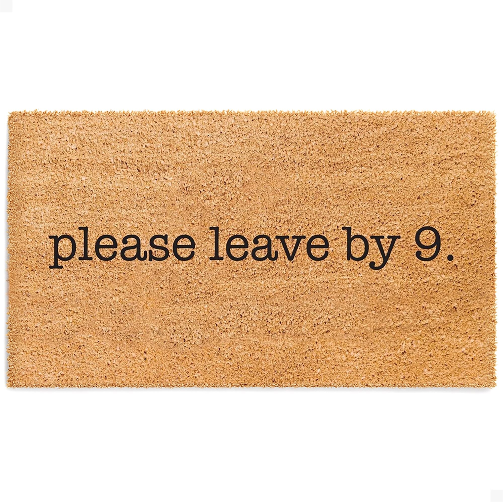 THEODORE MAGNUS Funny Door Mat Goodbye at 9 front view