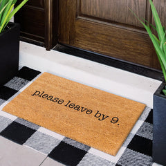 THEODORE MAGNUS Funny Door Mat Goodbye at 9 side view