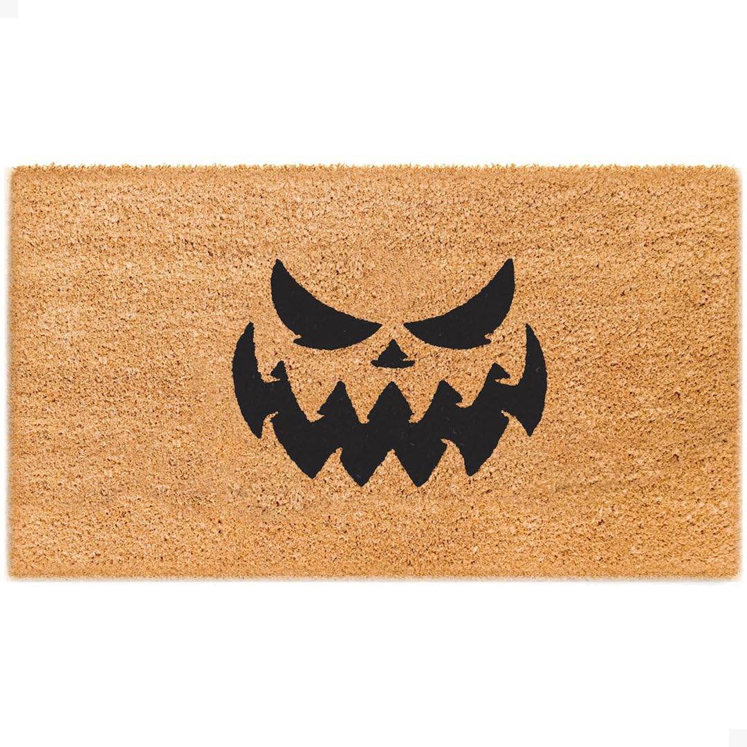 THEODORE MAGNUS Halloween Door Mat front view with 'Spooked' design