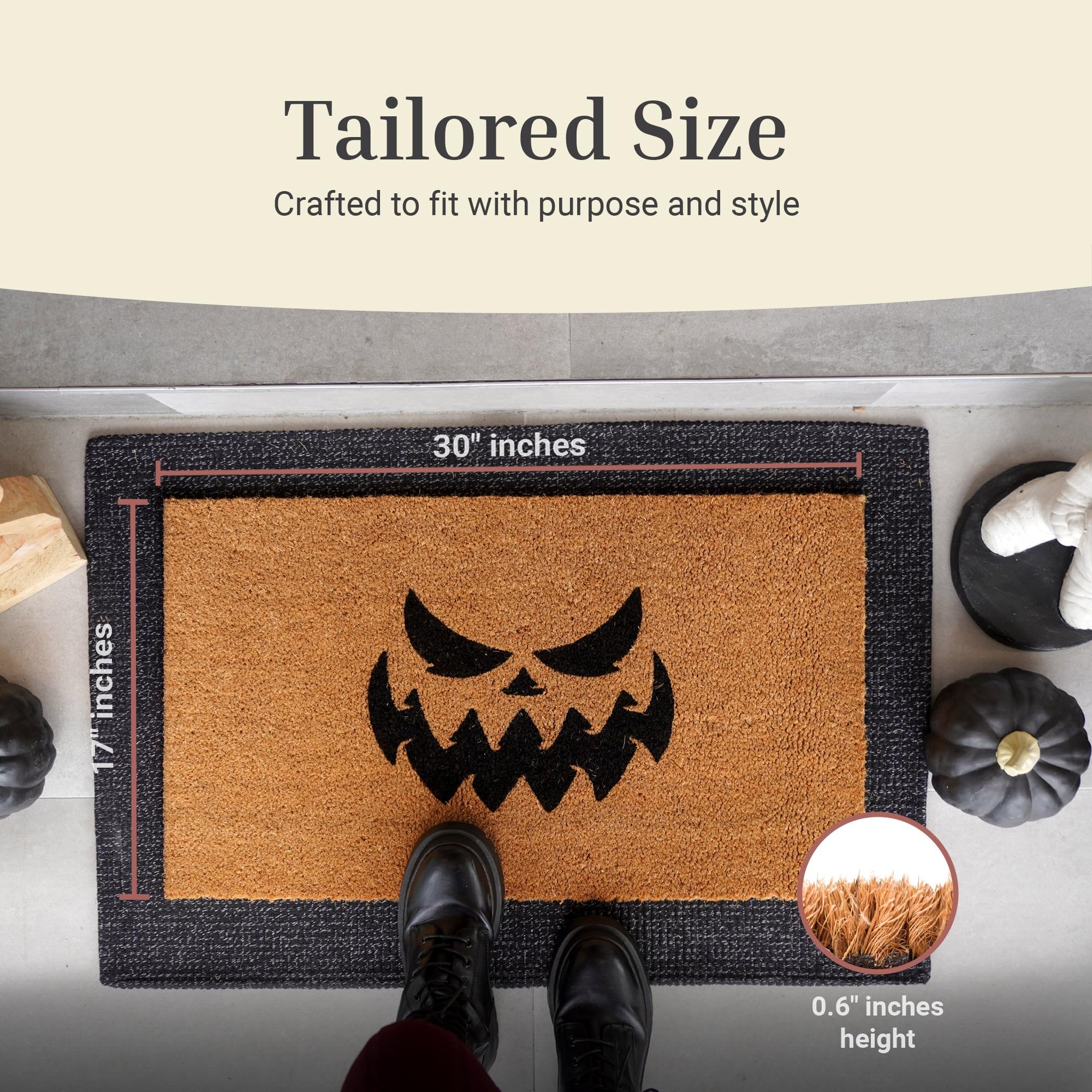 THEODORE MAGNUS Halloween Door Mat in outdoor entryway
