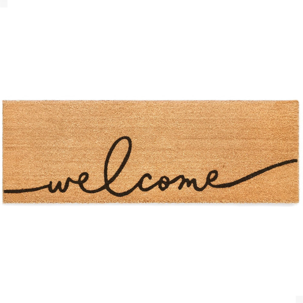 THEODORE MAGNUS Welcome Mat front view with flowing welcome script