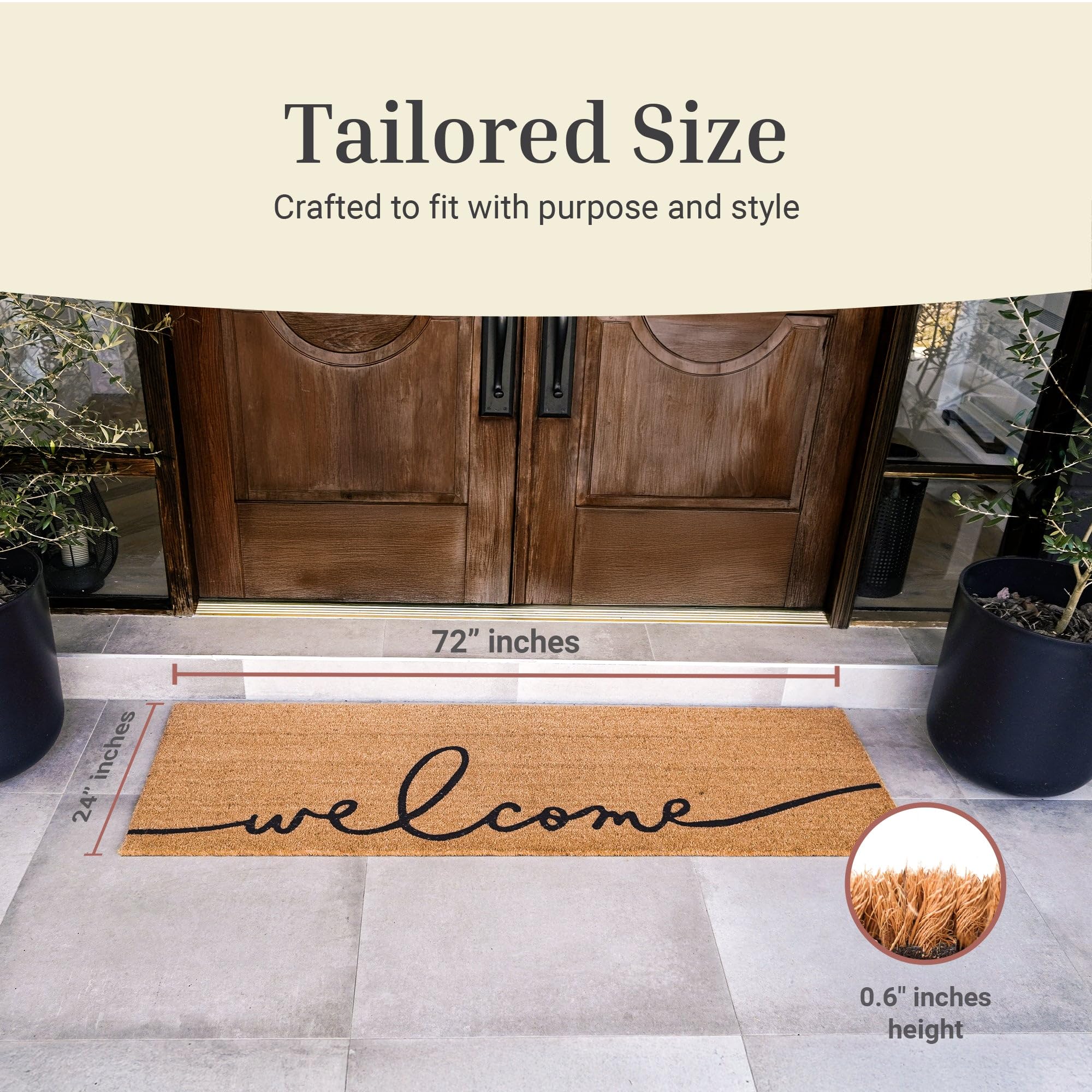 THEODORE MAGNUS Welcome Mat non-slip backing detail
