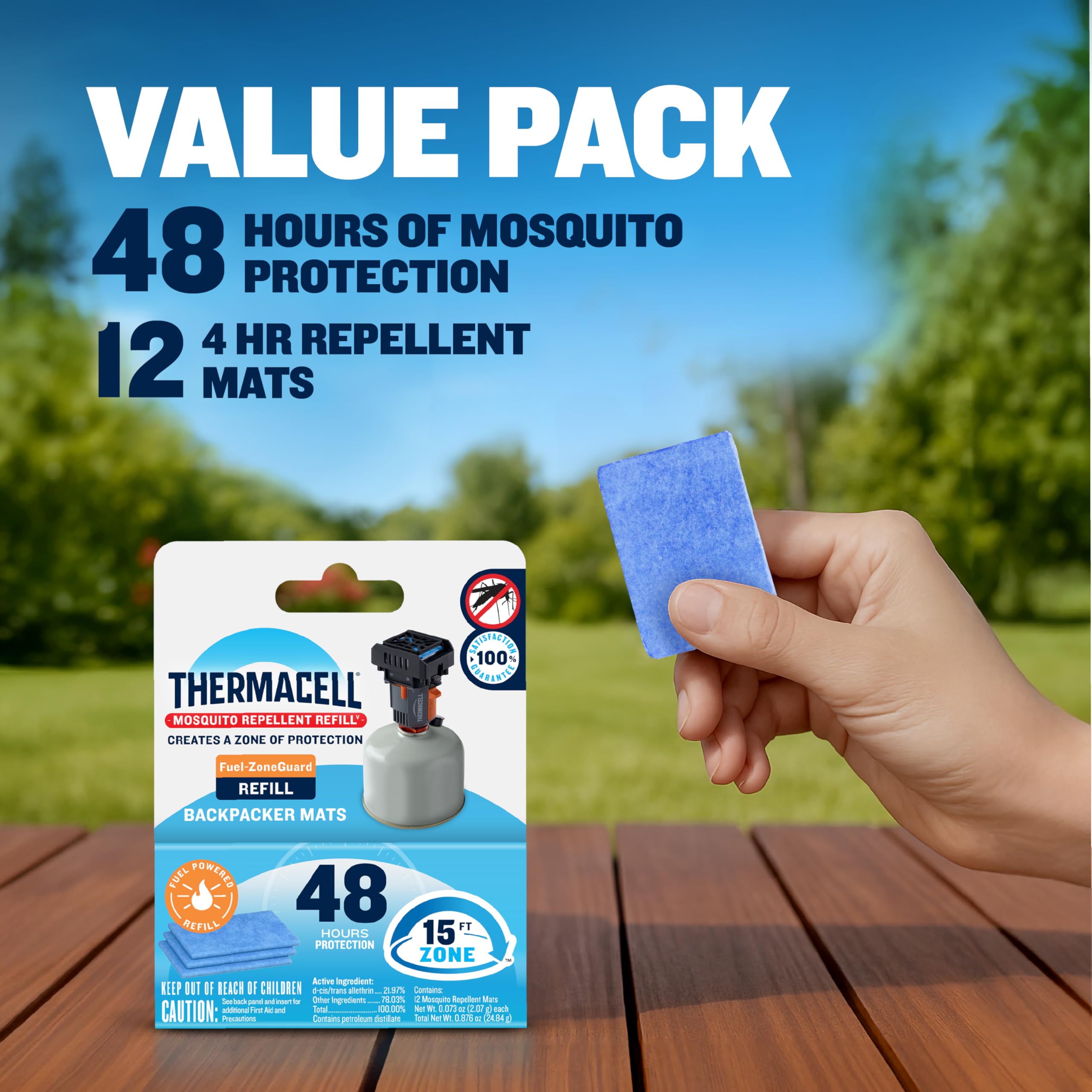 Thermacell Mosquito Repellent Mat Refills with outdoor setting