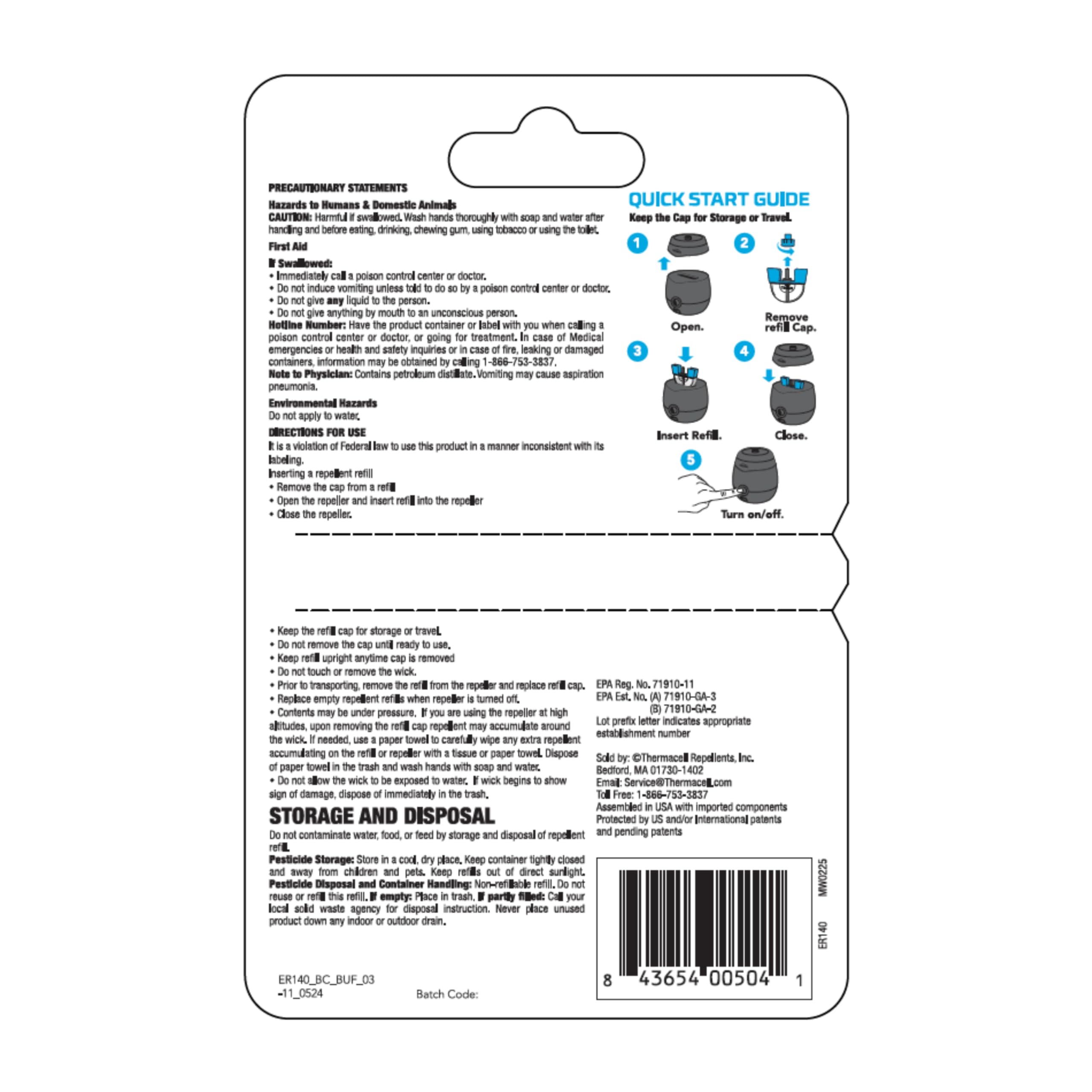 Thermacell Mosquito Repellent Refill in outdoor setting