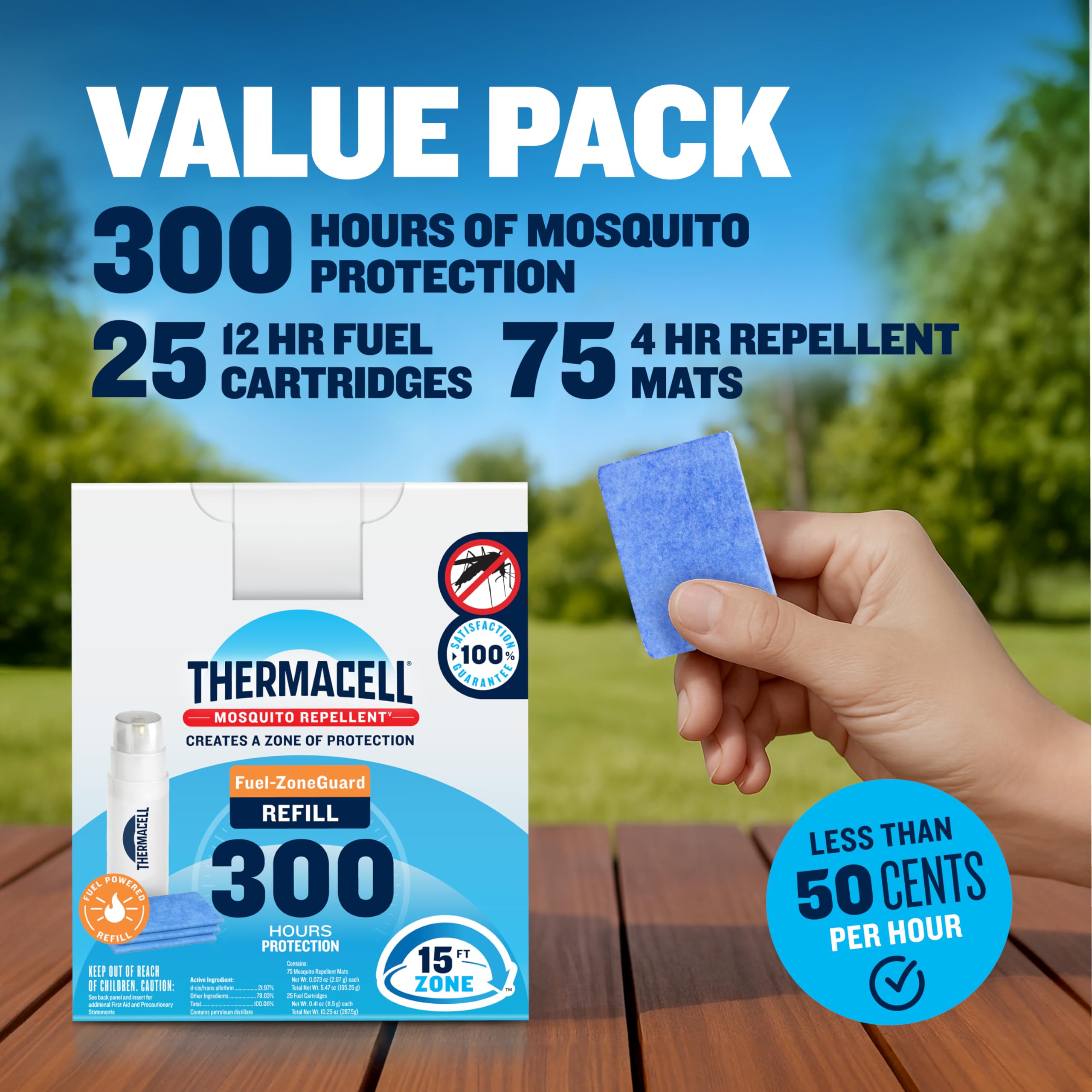Thermacell repellent system in use with family outdoors