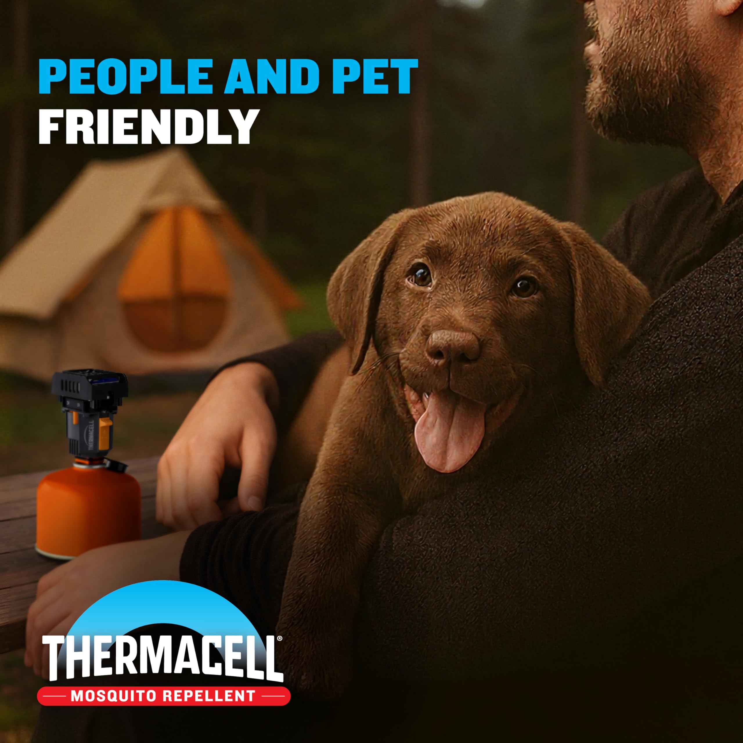 Thermacell repeller with fuel canister and replacement mats