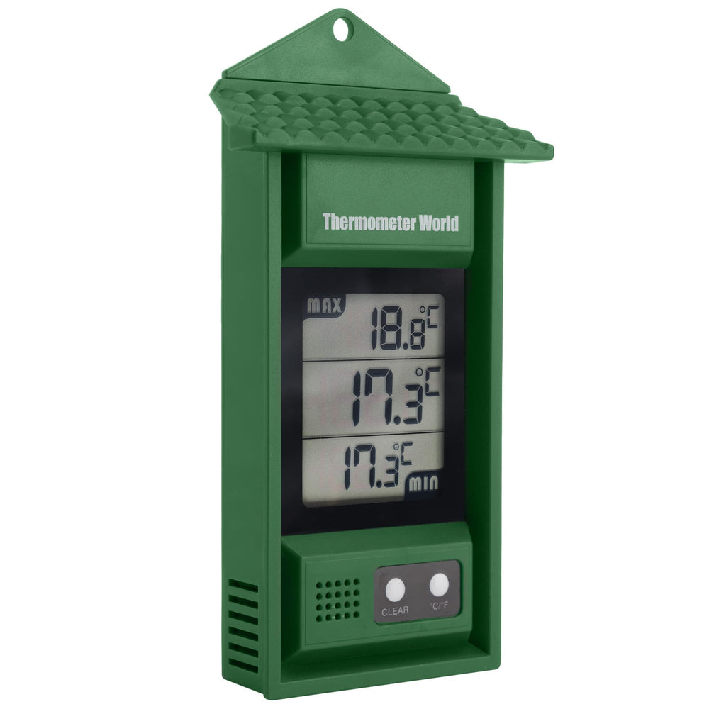 Thermometer World Digital Max Min Thermometer front view in green