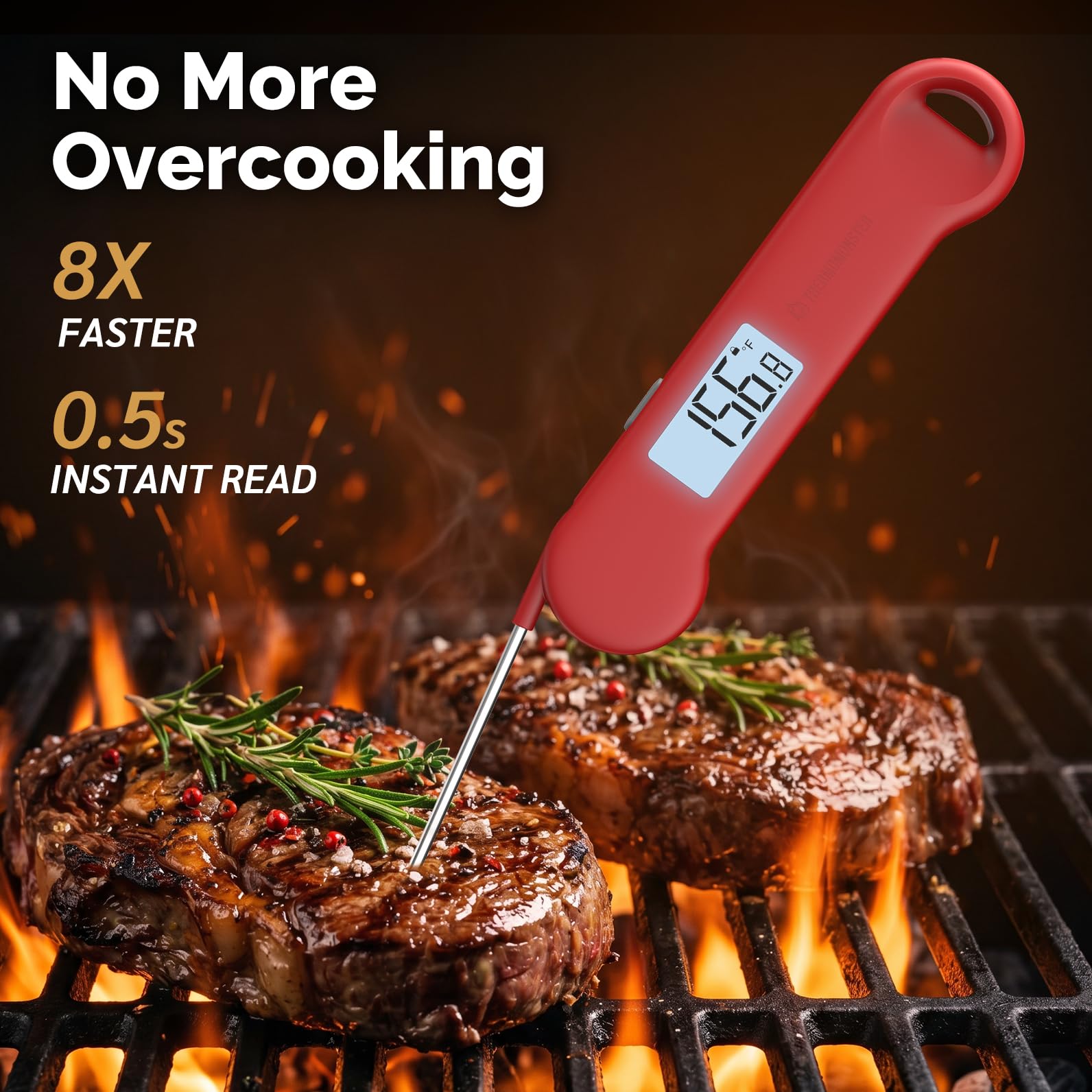 ThermoMonster meat thermometer displaying temperature reading