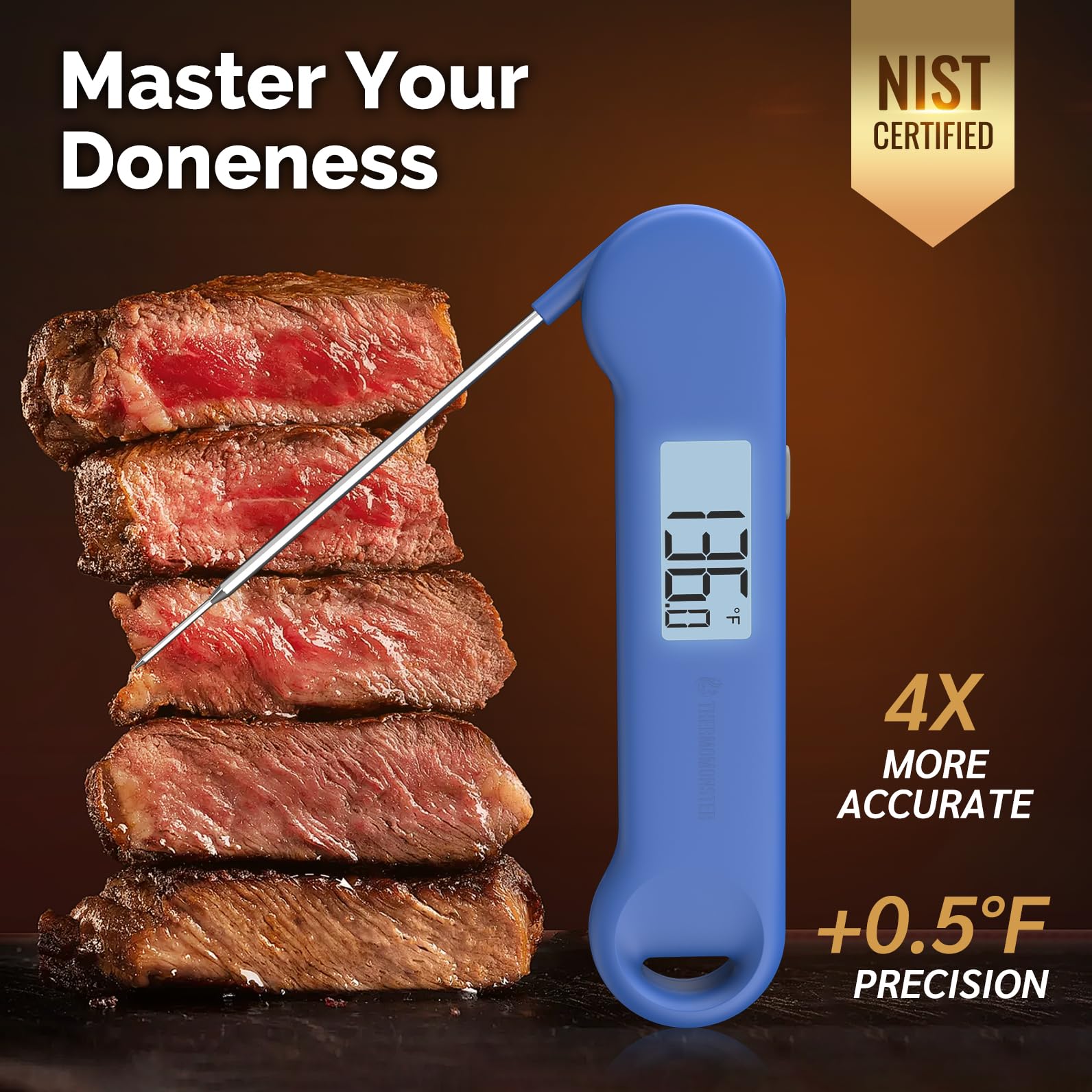 ThermoMonster thermometer with stainless steel probe