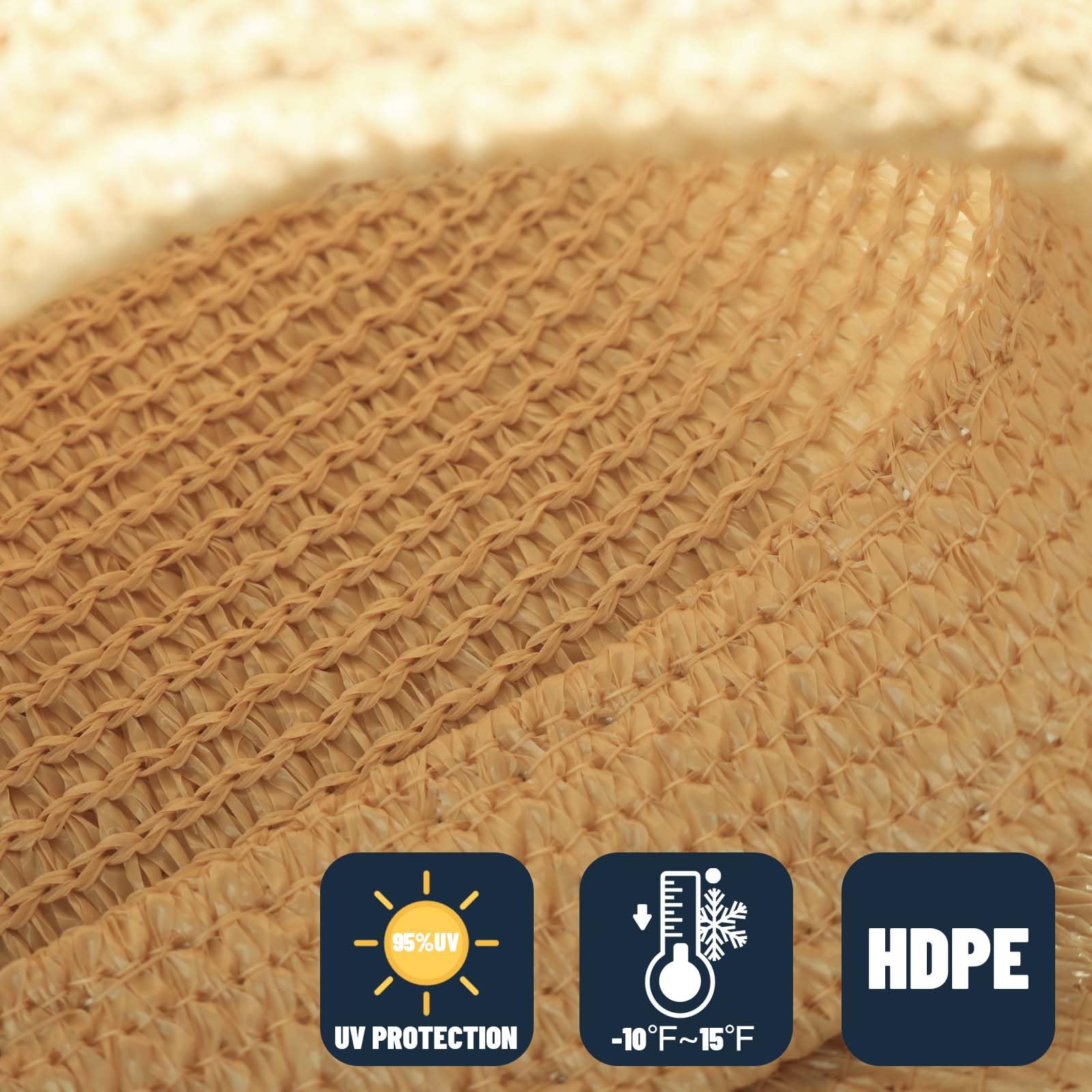 Thickened ropes included with SUNNY GUARD Shade Sail