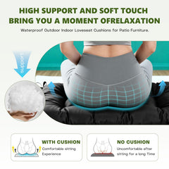 ThinMay wicker cushion set displayed on outdoor furniture
