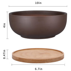 Thirtypot 10 Inch Terracotta Planter side view showcasing texture