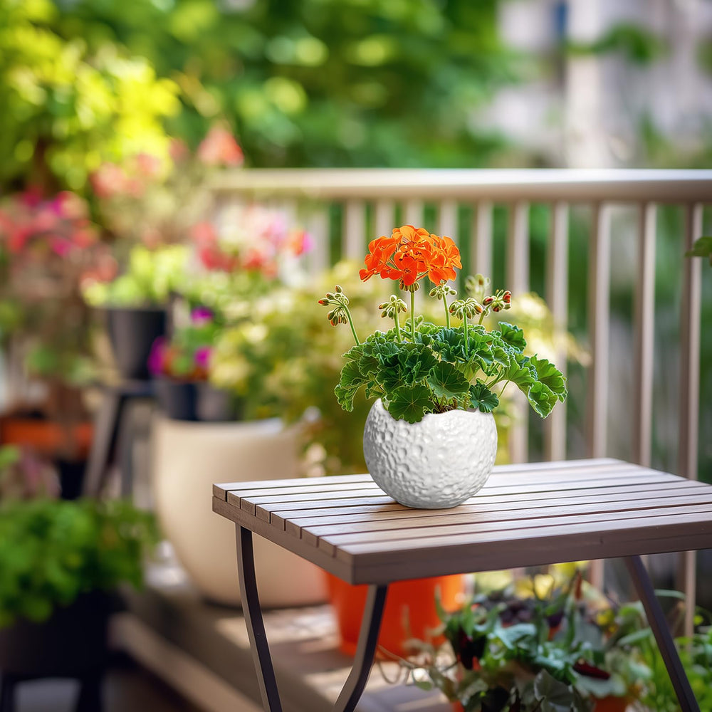 Thirtypot 4 Inch Ceramic Plant Pot on patio