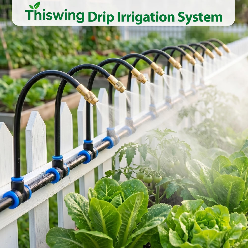 Thiswing 100FT irrigation tubing with quick connectors