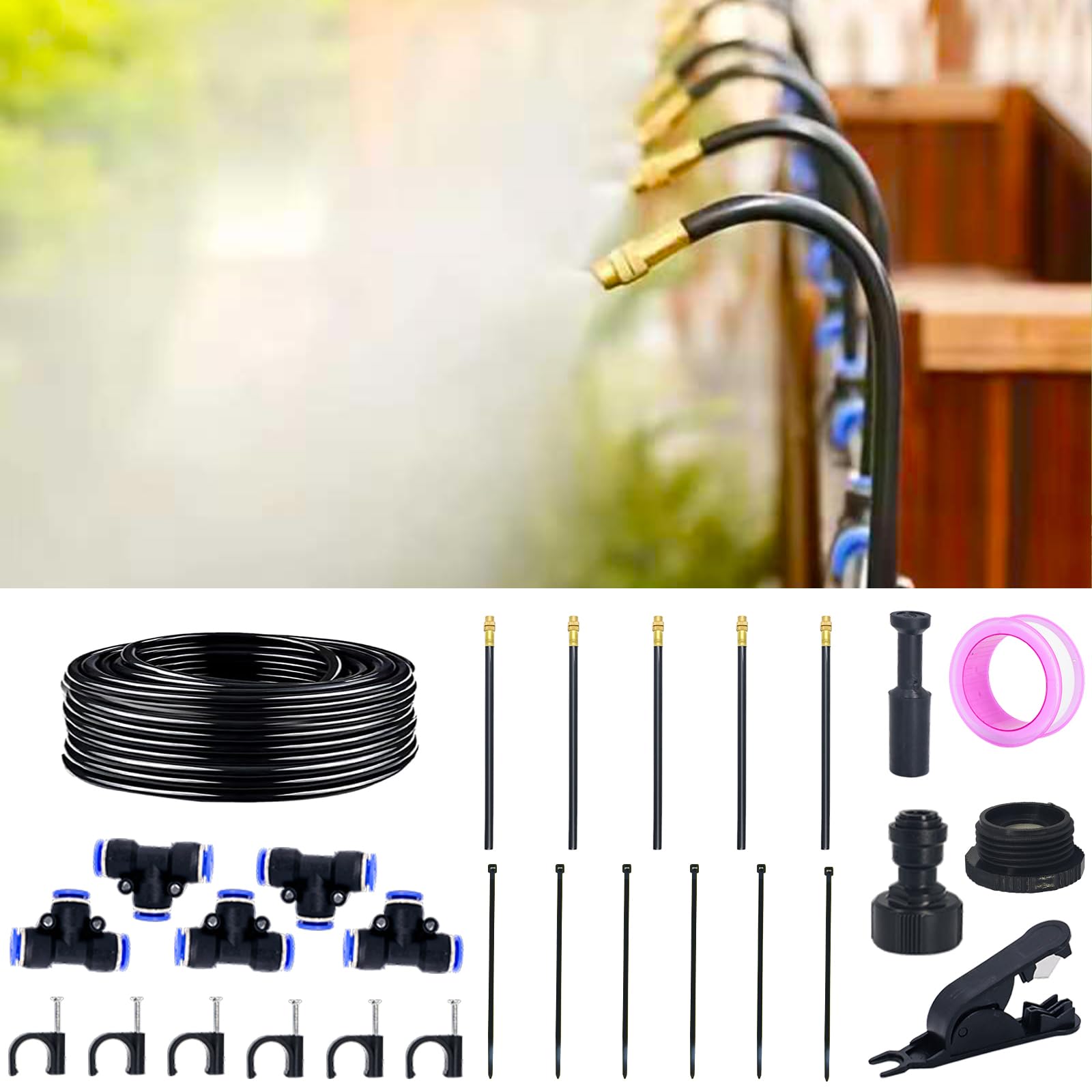 Thiswing 360° Adjustable Drip Irrigation System complete kit with nozzles