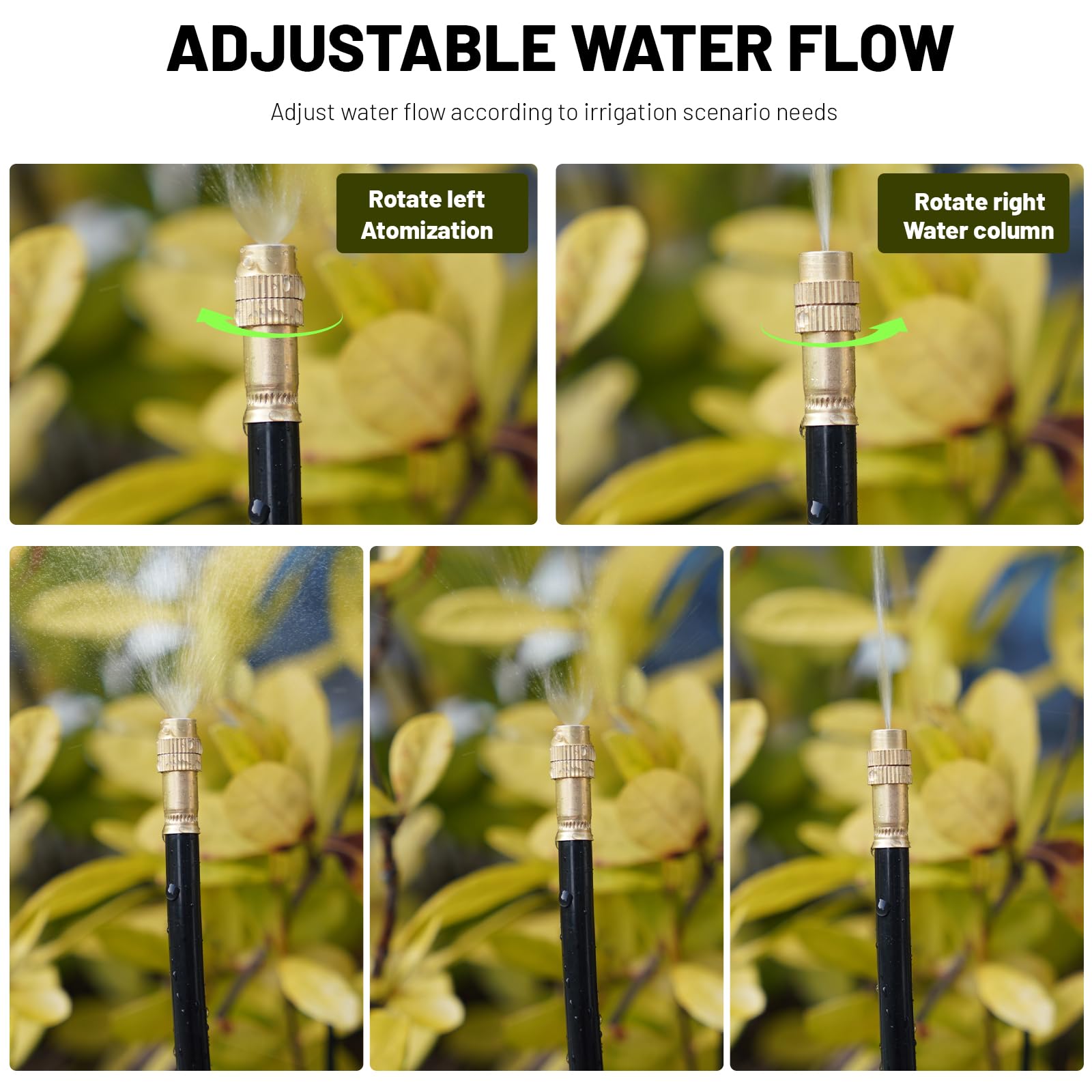 Thiswing irrigation system setup in a garden