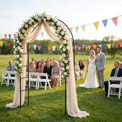 THORISE Metal Pergola Arbor decorated with climbing plants